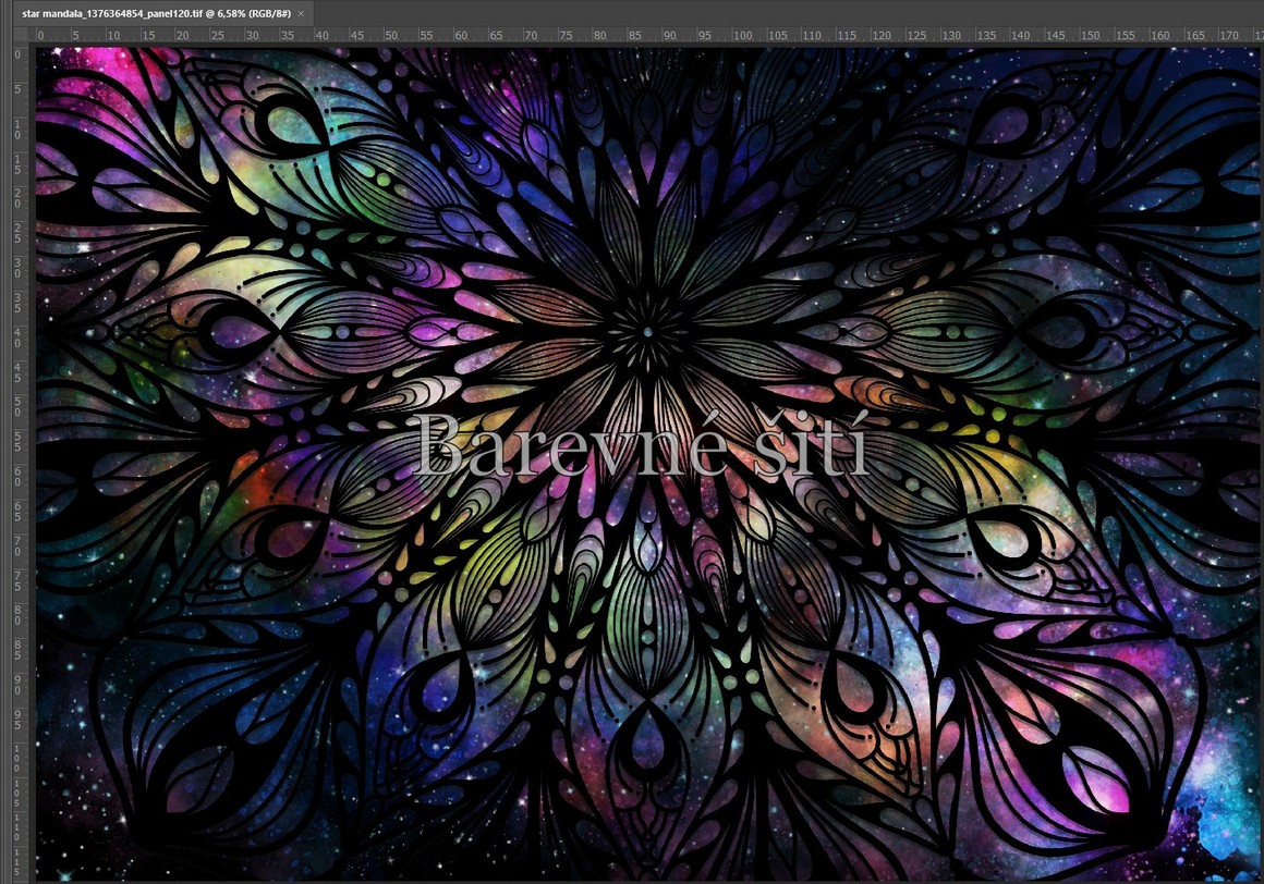 Úplet Mandala, hvězdná obloha, panel (E)