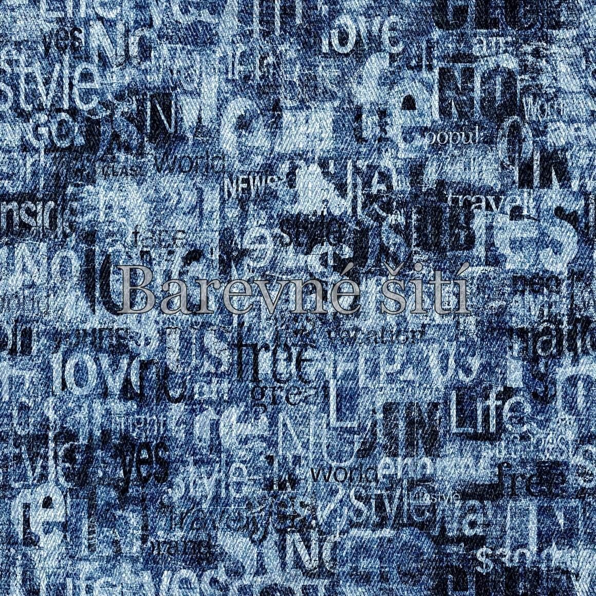 Teplákovina Denim blue, písmo (E)