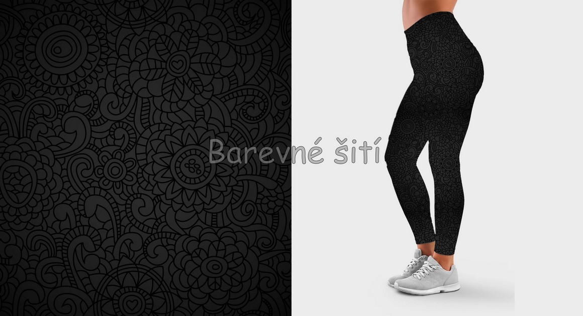 Sporty Černé elegantní mandaly (E) 1m/ks