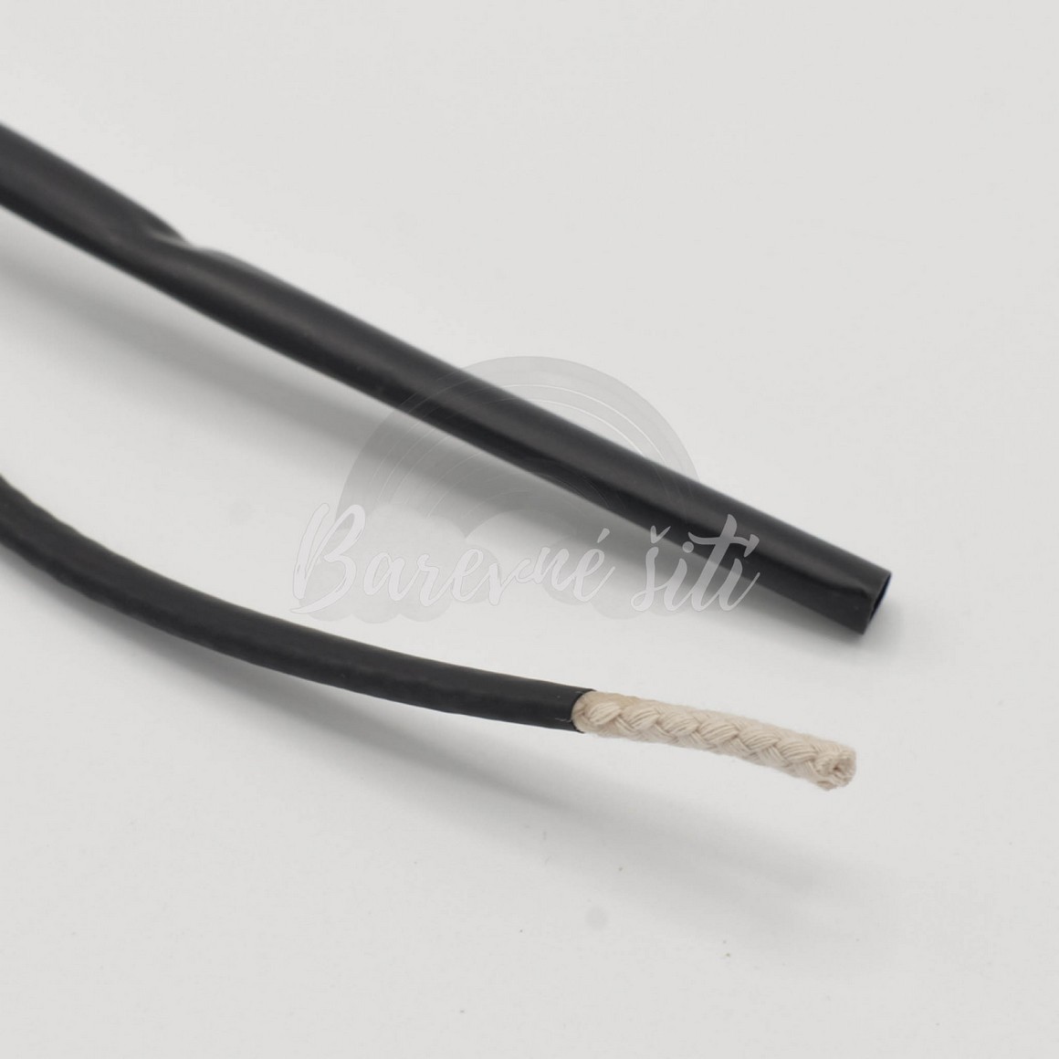 Smršťovací koncovka na šňůrky Černá 1cm (E)
