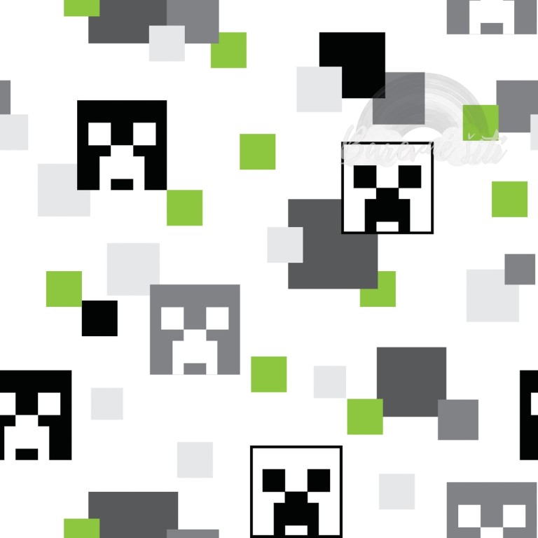 Teplákovina Creeper Minecraft bílá (E)