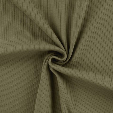 Úplet žebrovaný široký, khaki 280 (E)