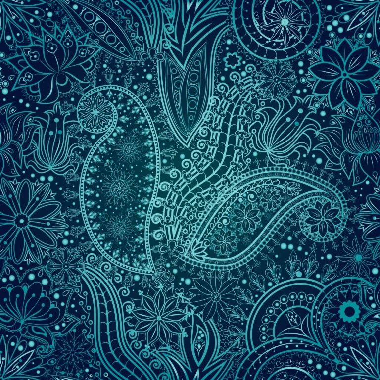 Úplet Modrozelené ornamenty (E)