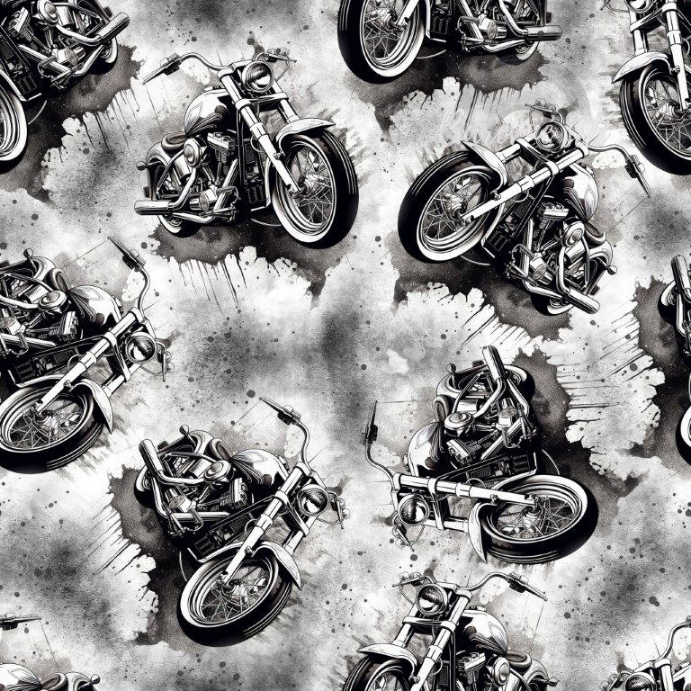 Teplákovina Černobílé motorky (E)