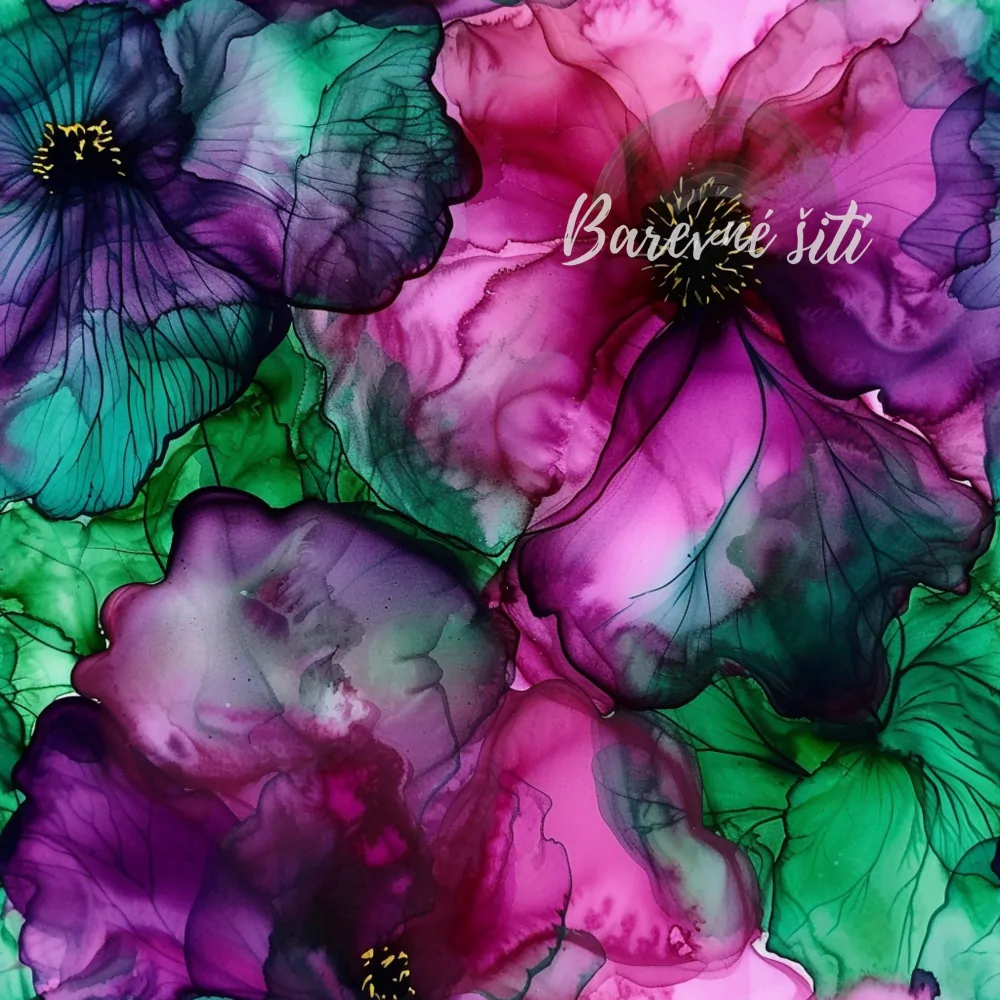 Silky, Zelenofialové velké květy (E)