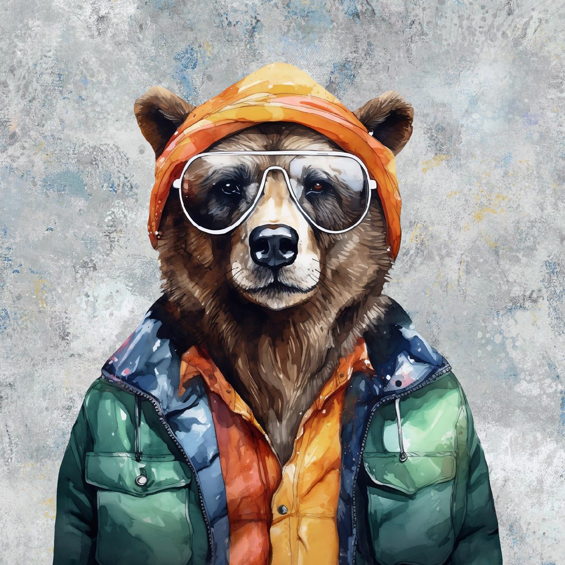Teplákovina Hipster medvěd, panel (E)