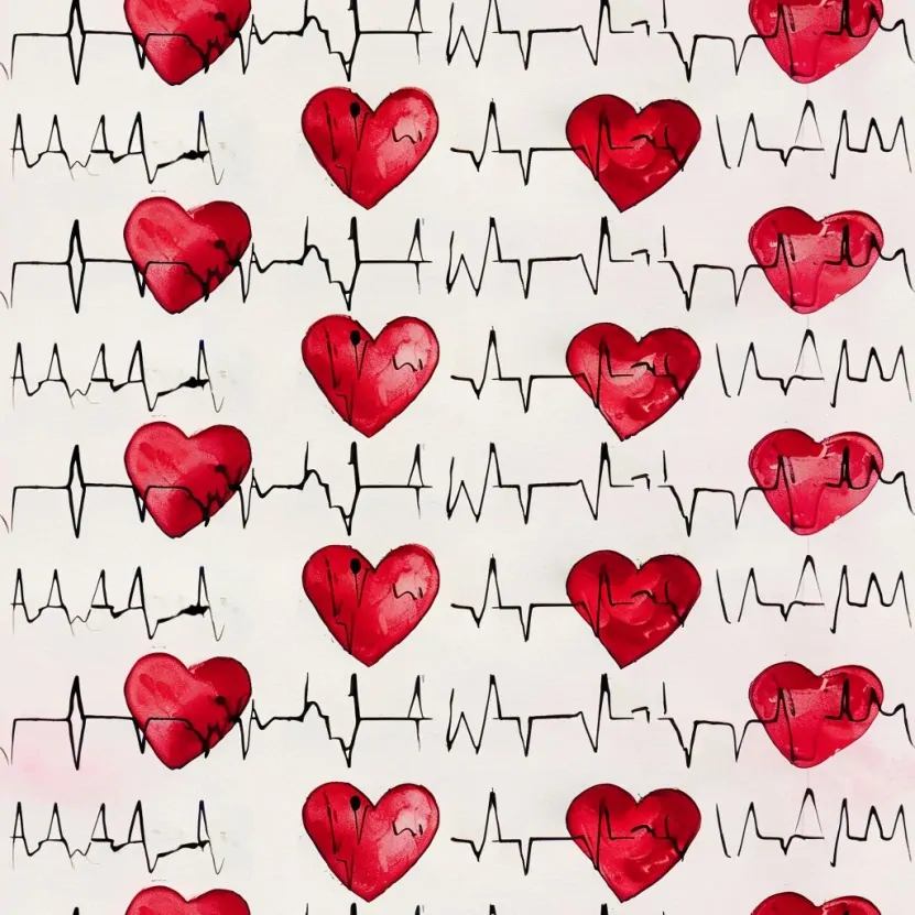 Úplet, EKG srdíčka (E)