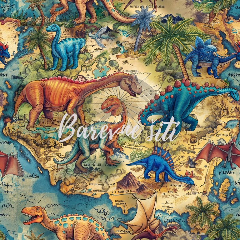 Zimní softshell Dinosauři na mapce PŘEDOBJEDNÁVKA (P)