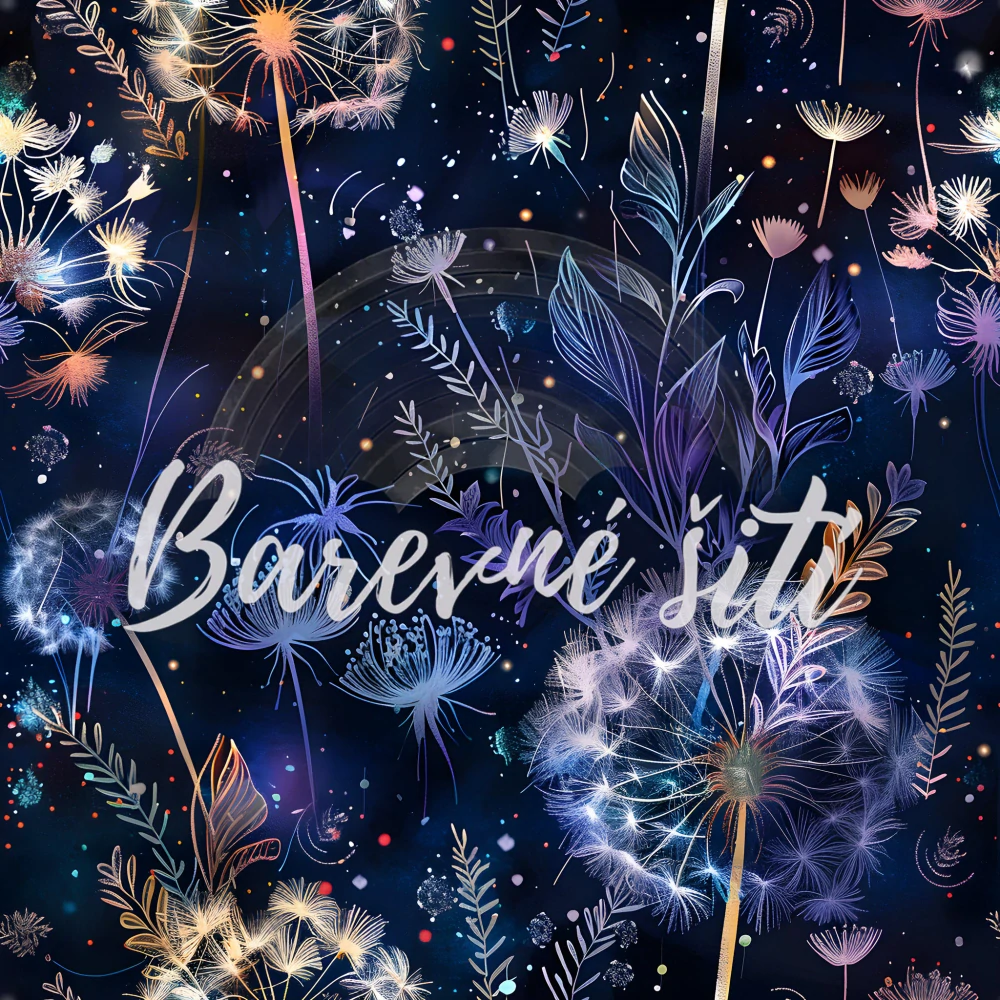 Teplákovina, Odkvetlé pampelišky na tmavě modré (E)