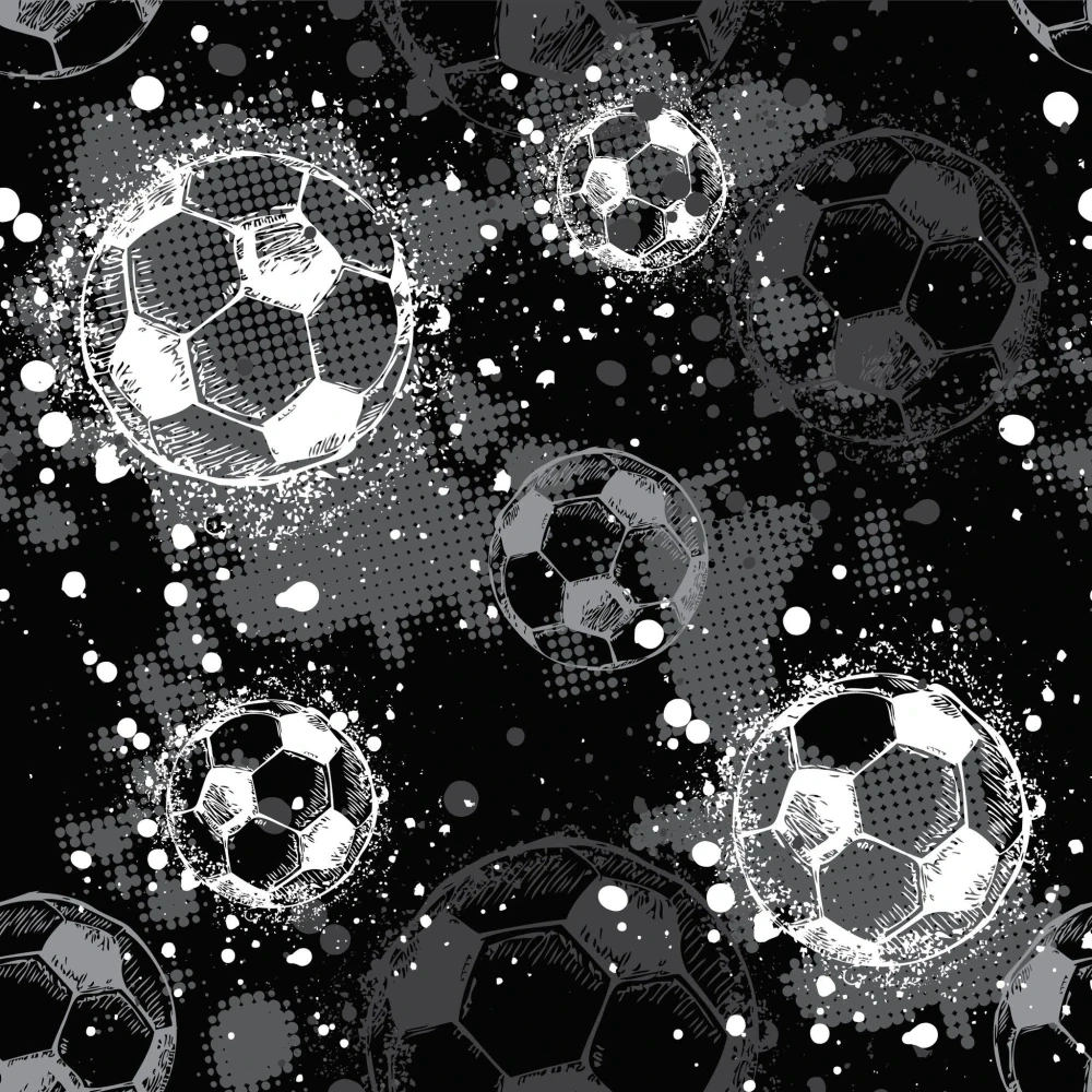 Sportovní úplet Silver light Šedočerné fotbalové míče (E)