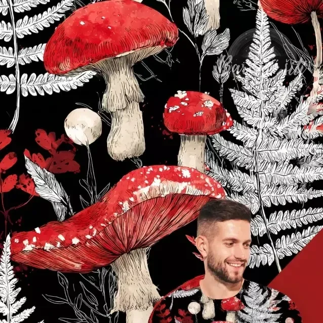 Úplet, Červené muchomůrky na černobílé (E) z 3m