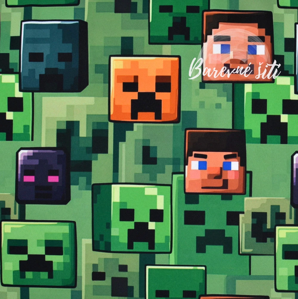 Zimní softshell Minecraft tváře (E)