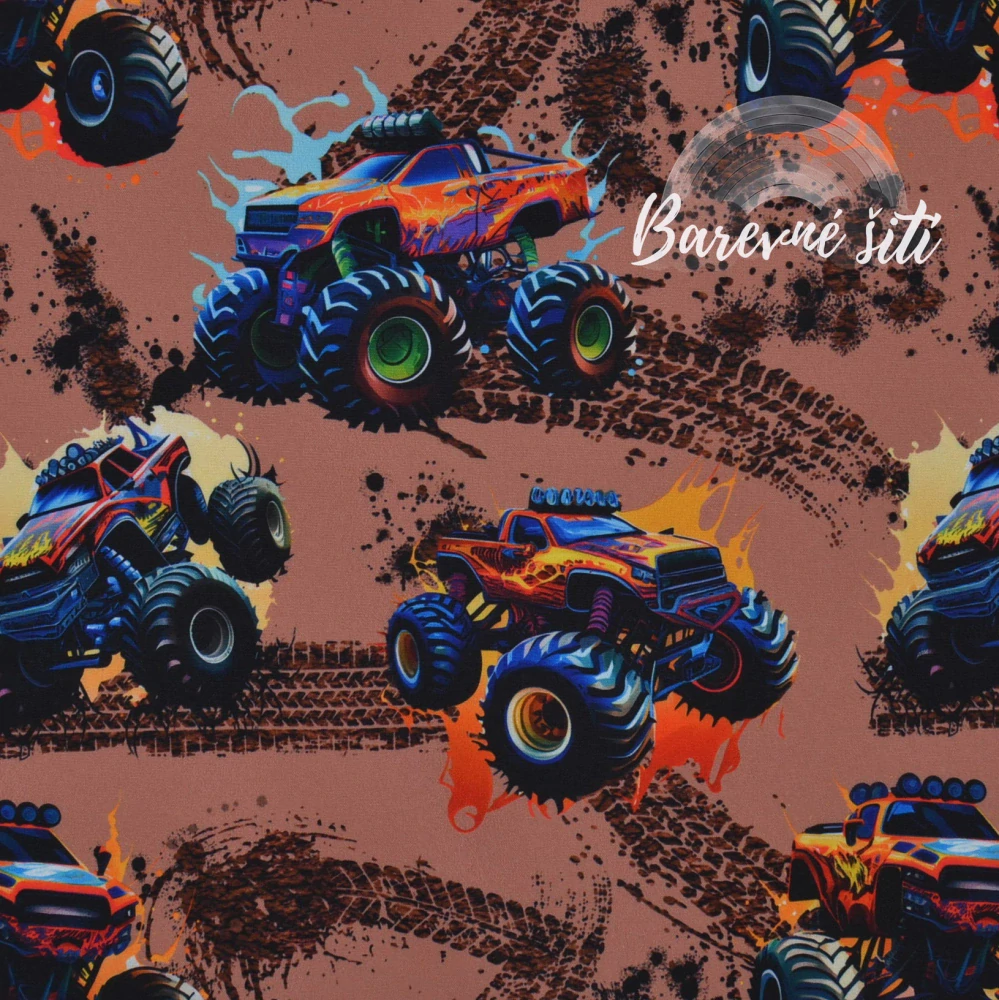 Zimní softshell MonsterTruck na hnědé (E) 1,35m/ks