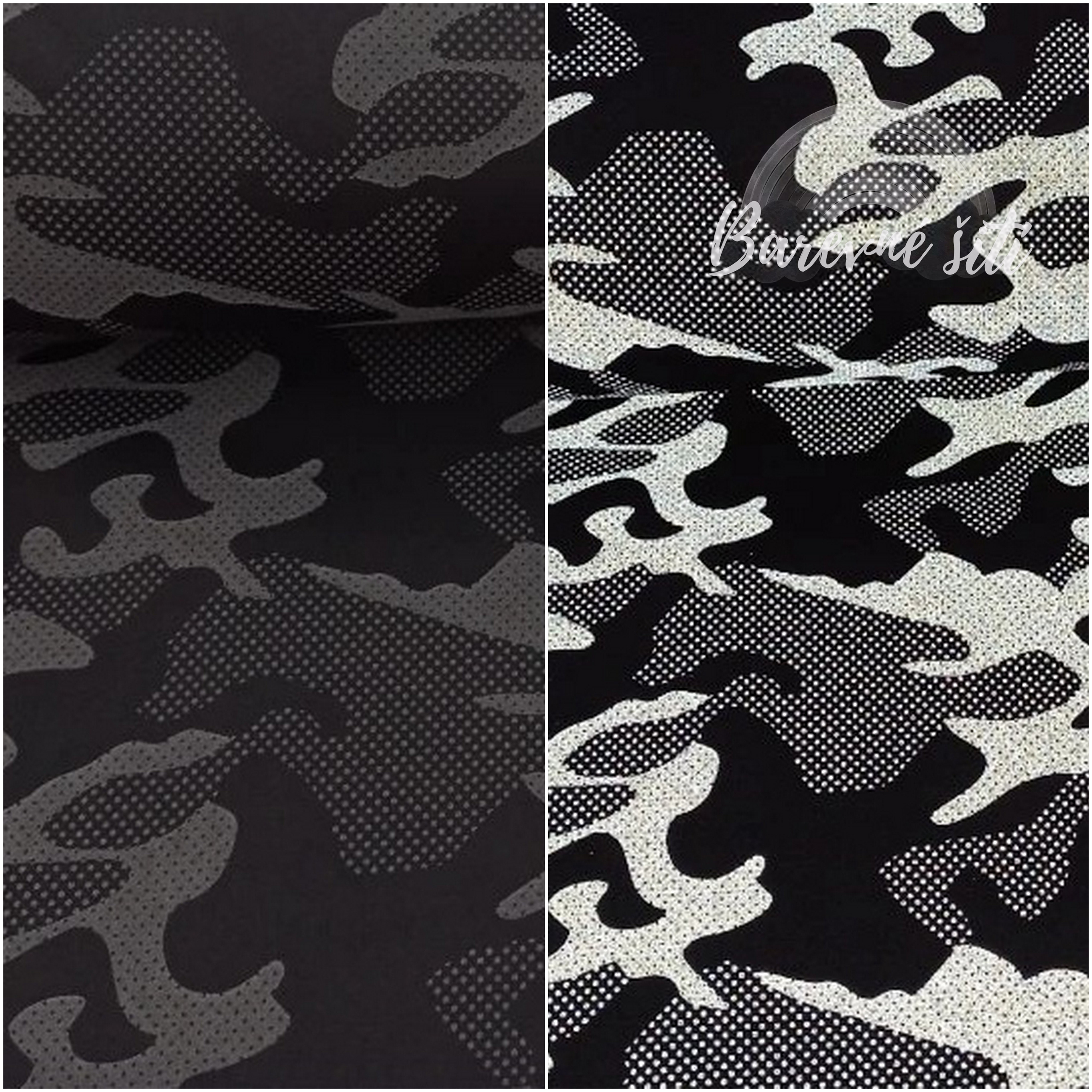 Zimní softshell ČERNÁ, Maskáč, reflexní (E) 1,60m/ks