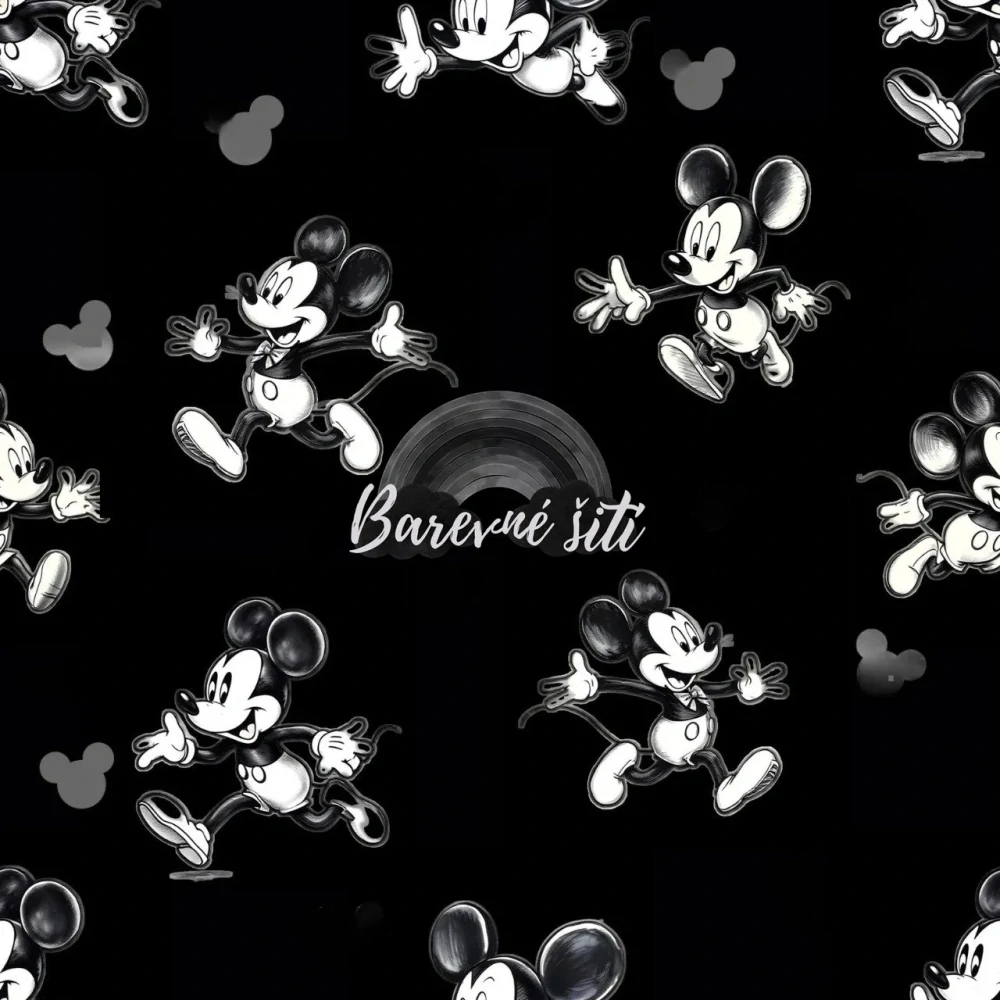 Úplet, Mickey na černé (E) 1m/ks