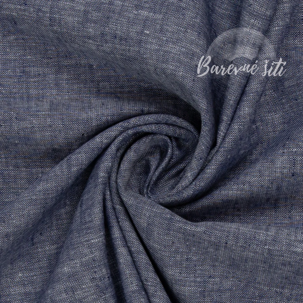 Len s bavlnou Jeans efekt Navy (E) 1,45m/ks