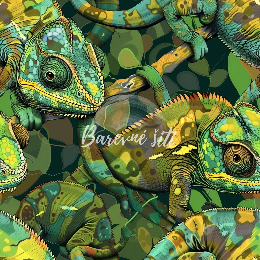 Úplet, Žlutozelení chameleoni (E) 0,45m/ks