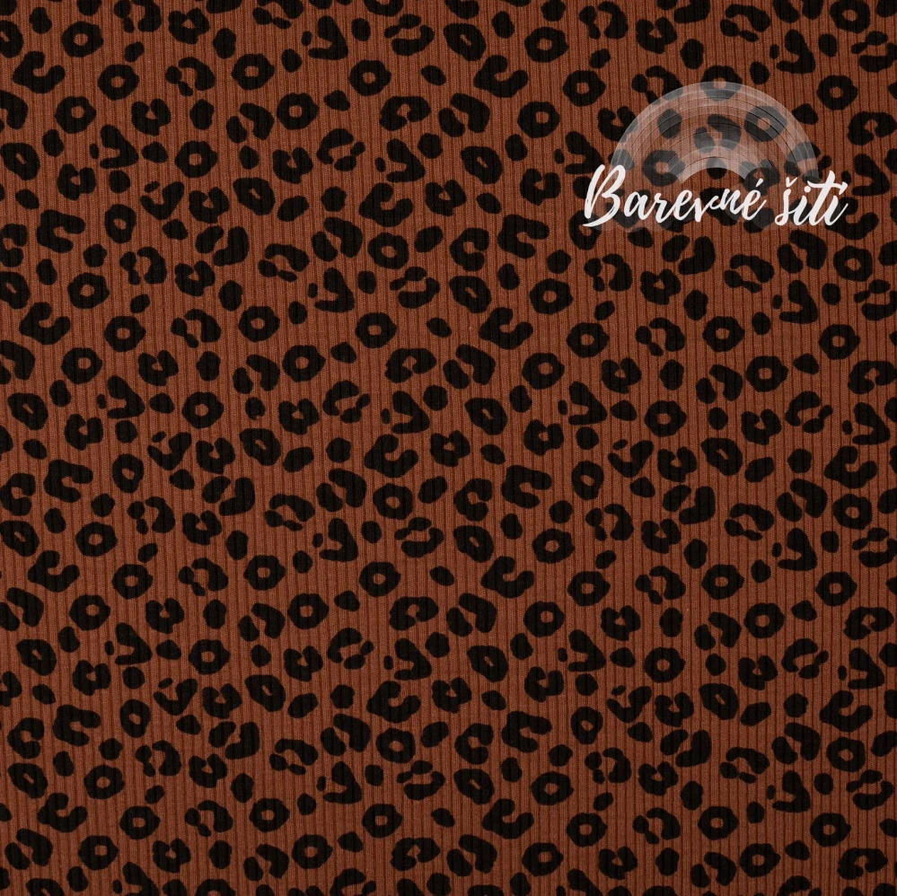 Žebrovaný úplet, Leopard hnědý (E)