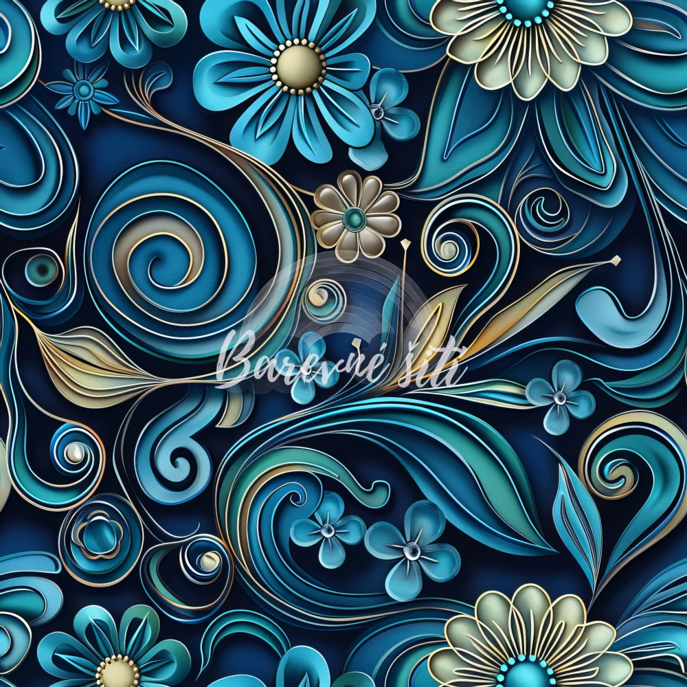 Úplet, Modré 3D ornamenty (E)