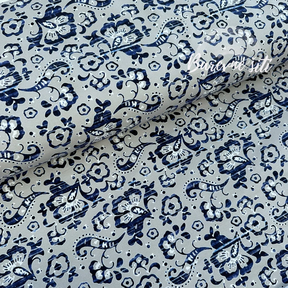 Teplákovina, Jeans ornamenty na šedé (E)