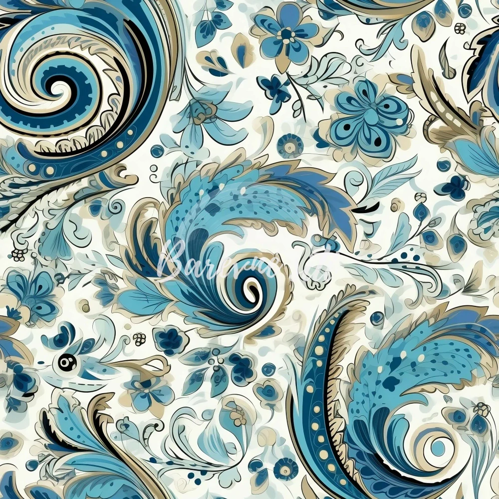 Úplet, Modré paisley (E) 0,85m/ks