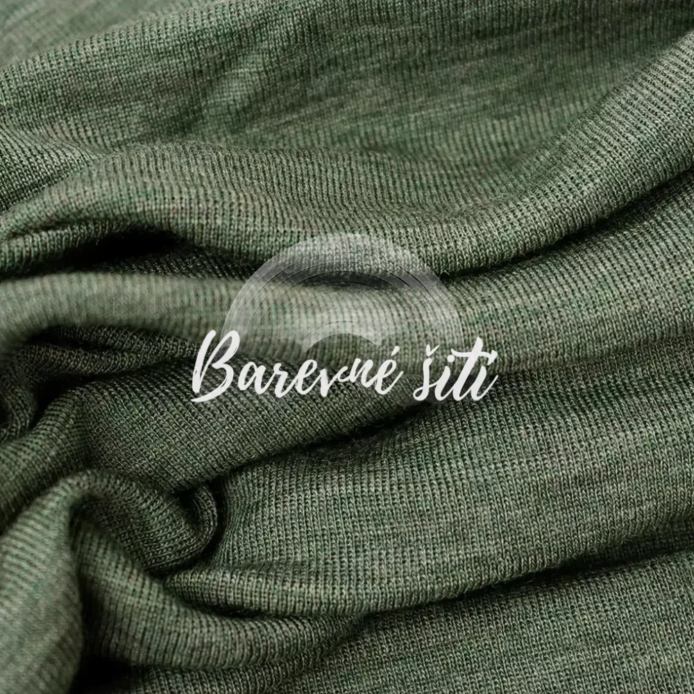 Letní merino rib Khaki (MEL)