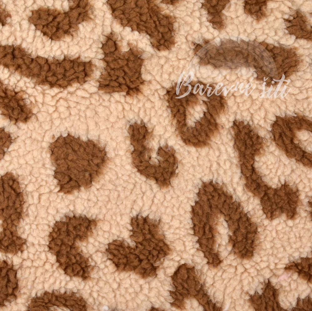 Teddy bouclé Panter hnědobéžová (E)