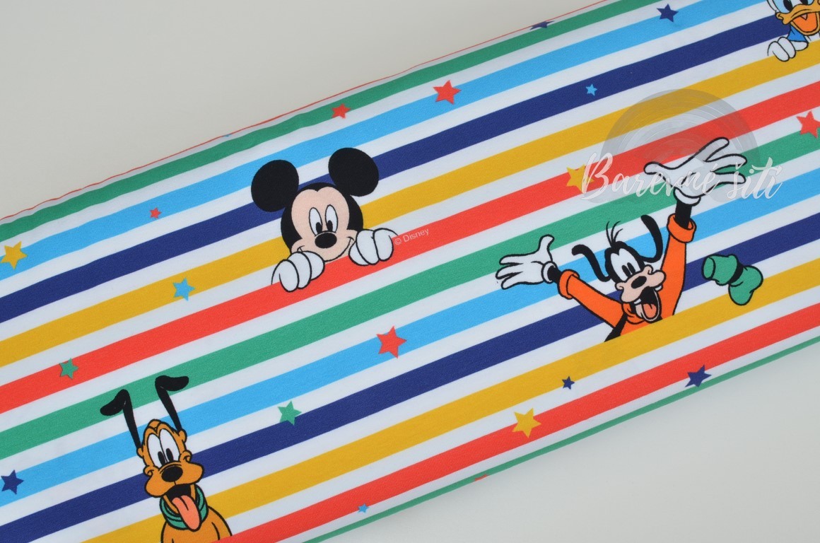 Úplet Mickeyho klubík barevné pruhy (E)