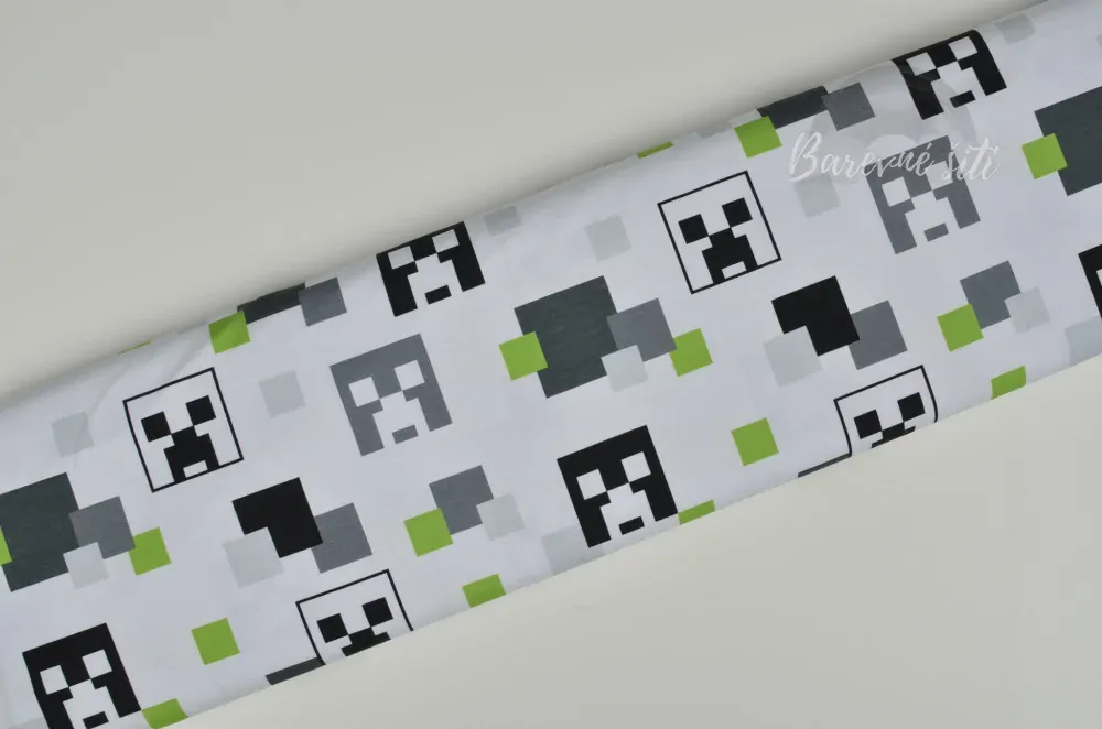 Teplákovina Creeper Minecraft bílá (E)