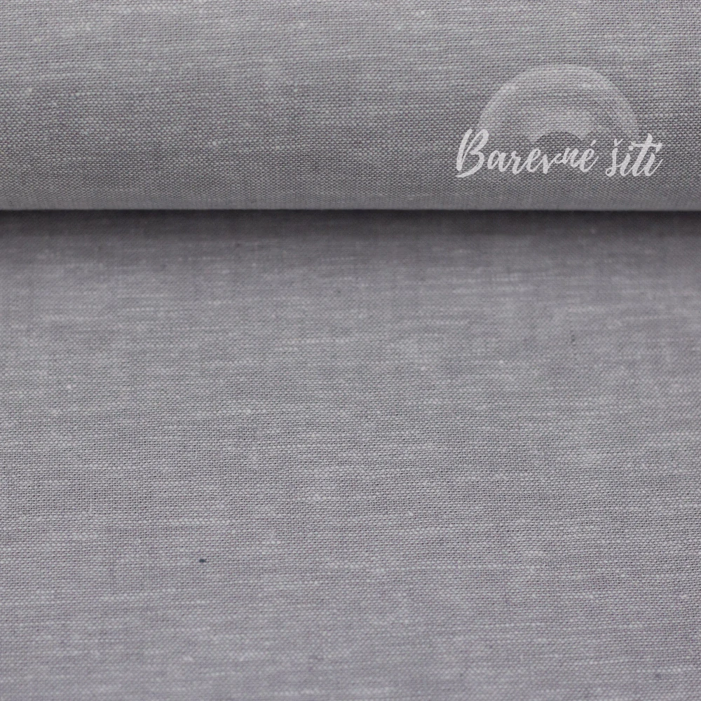Len s bavlnou Jeans efekt Světle šedá (E) 1m/ks