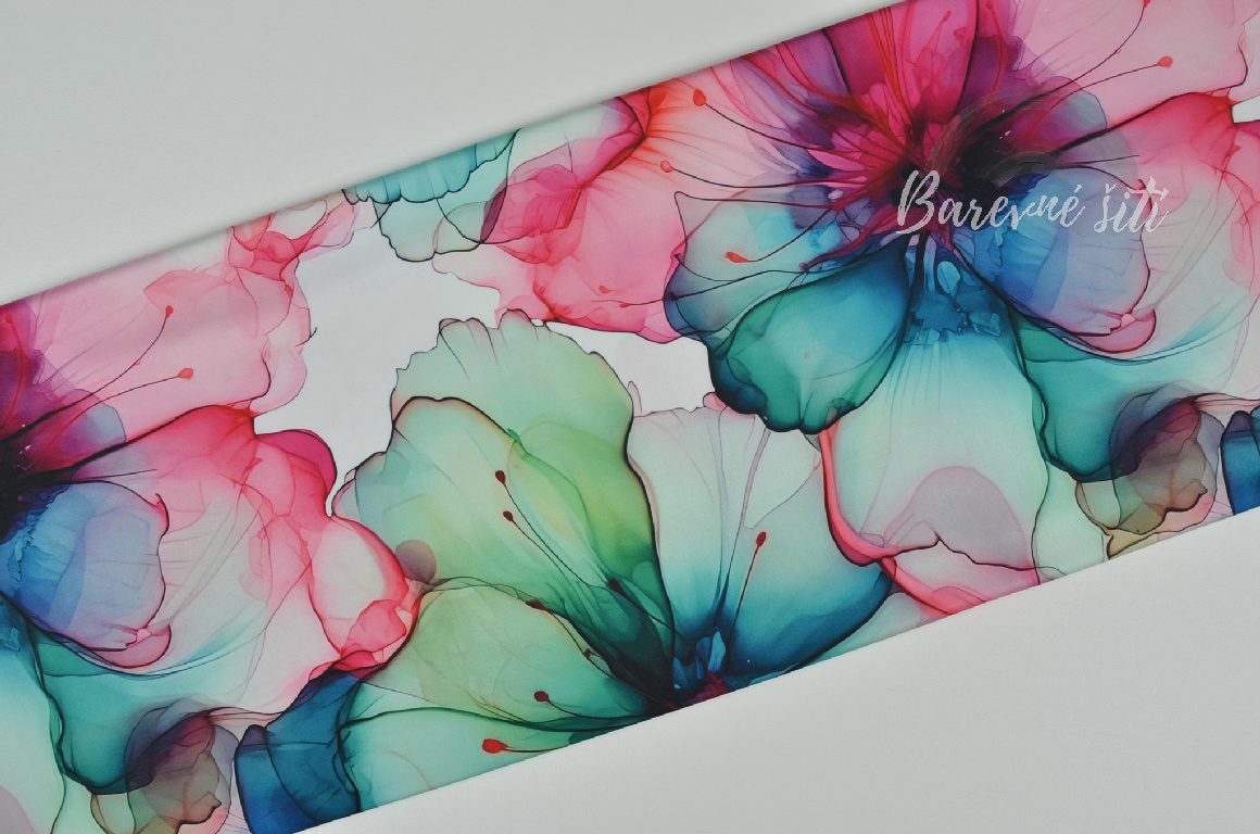 Silky, Velké zelenočervené květy (E) 1,1m/ks