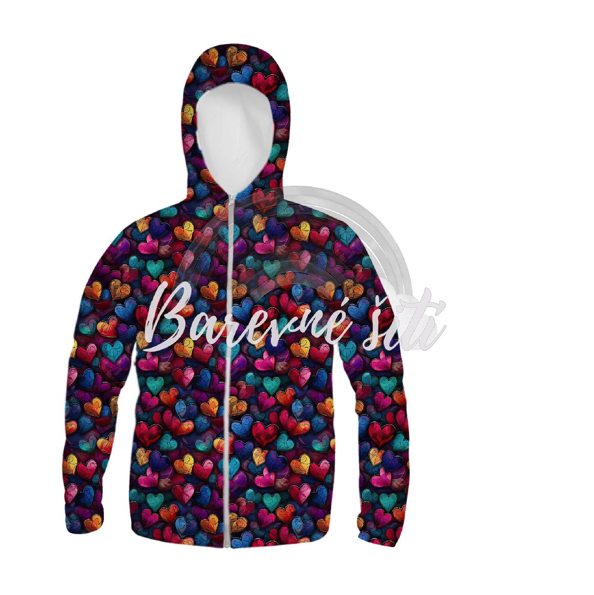 Zimní softshell Kamínková barevná srdíčka PŘEDOBJEDNÁVKA (P)