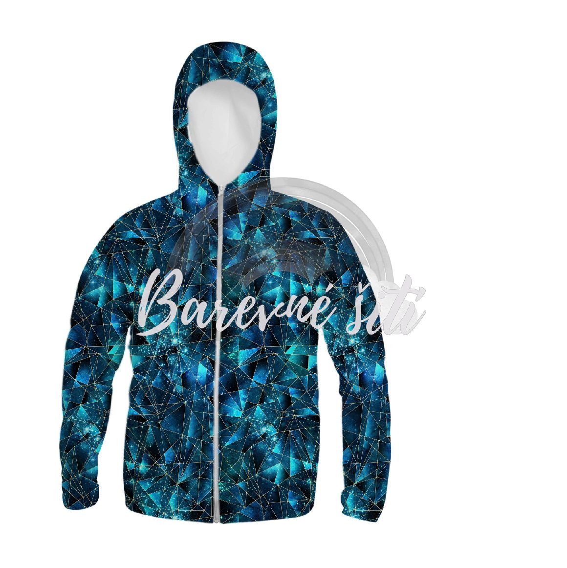Zimní softshell Galaktická geometrie modrá PŘEDOBJEDNÁVKA (P)