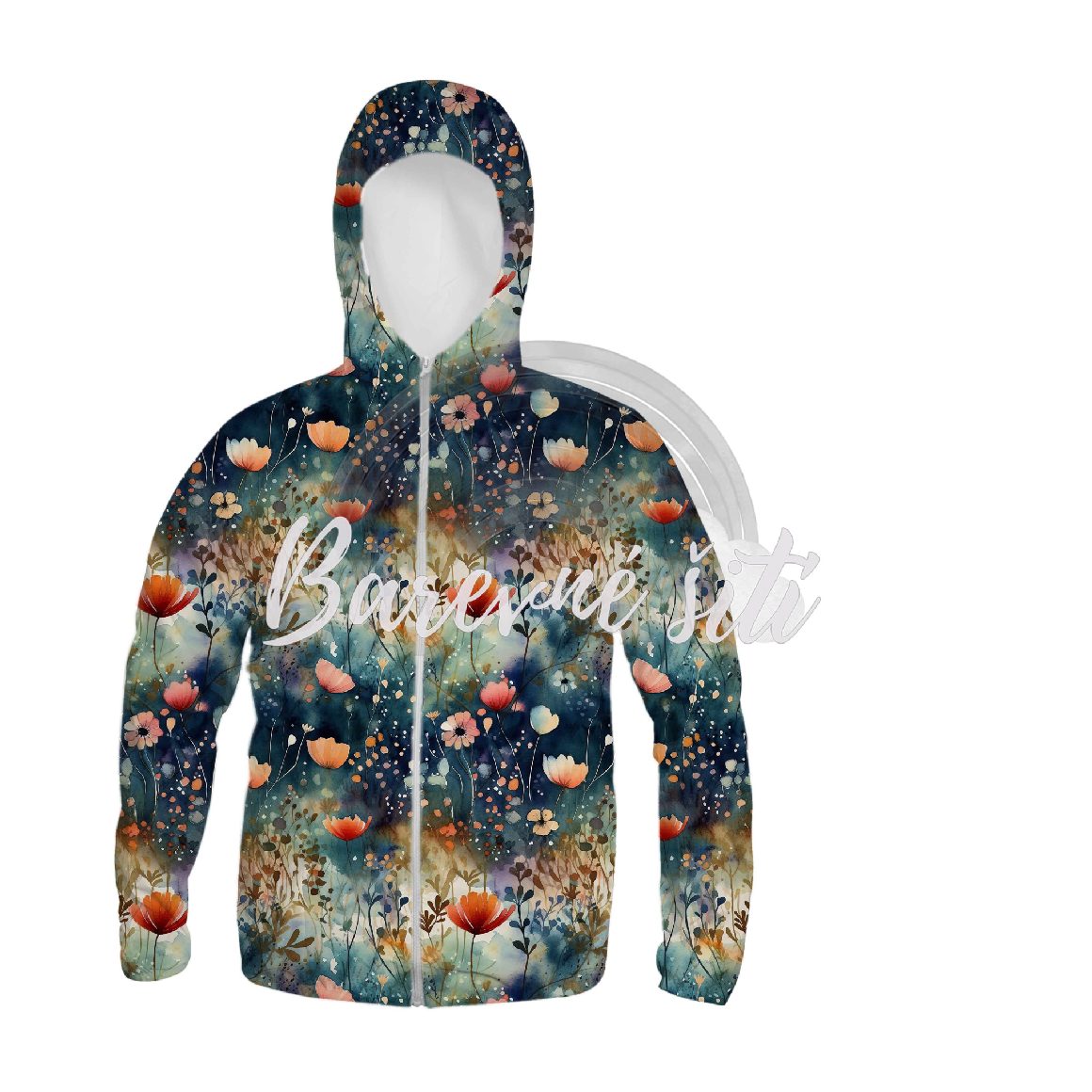 Zimní softshell Divoké květy na tmavším pozadí PŘEDOBJEDNÁVKA (P)