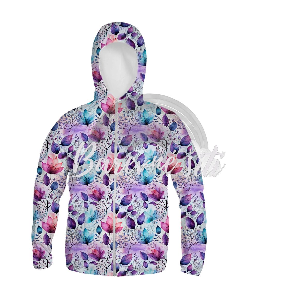 Zimní softshell Evelína fialovomodre lístky a květy PŘEDOBJEDNÁVKA (P)