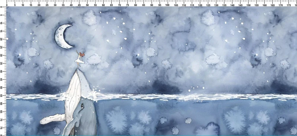 Úplet, Velryba, dívka a měsíc, panel (E)