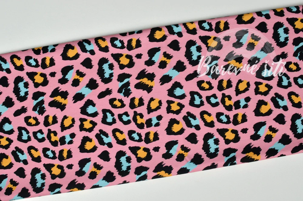 Úplet, Žlutomodrý leopard na růžové (E)