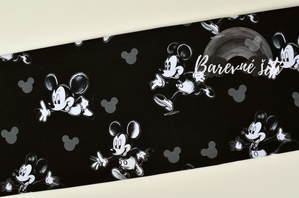 Úplet, Mickey na černé (E) 1m/ks