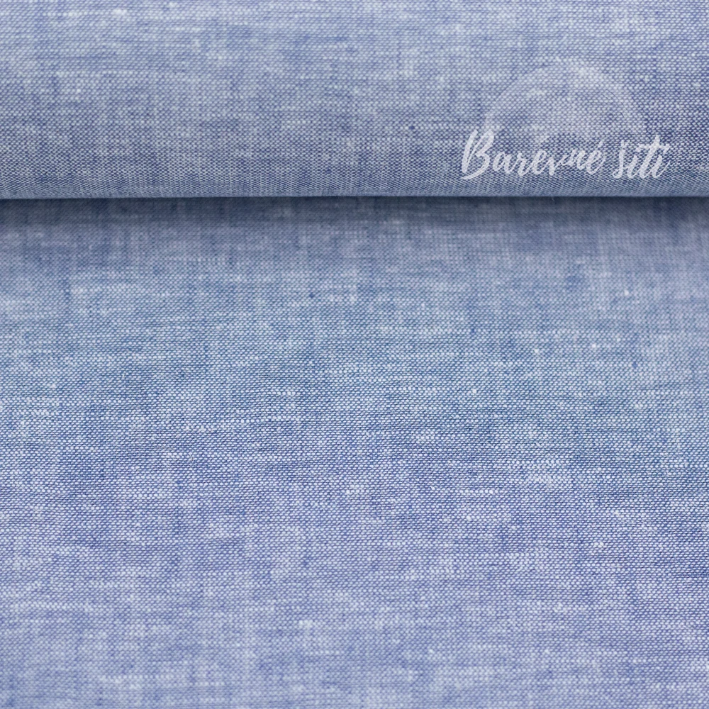 Len s bavlnou Jeans efekt Světle modrá (E) 1,50m/ks
