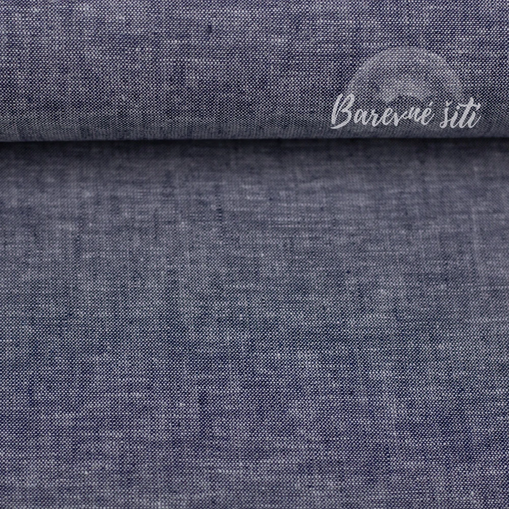 Len s bavlnou Jeans efekt Navy (E) 1,45m/ks