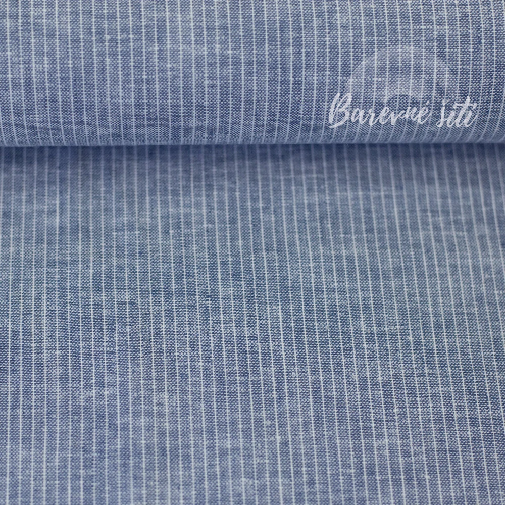 Len s bavlnou Proužky Denim (E) 1m/ks