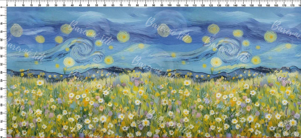 Úplet, Van Goghova žlutomodrá kvetoucí louka, panel (E)