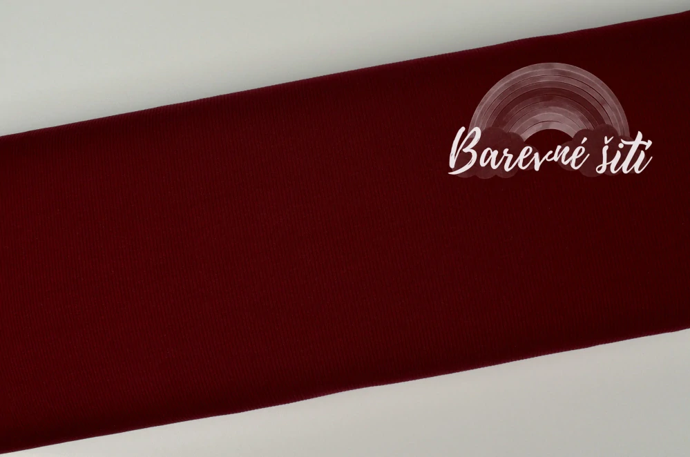 Žebrovaný úplet, Bordó (E) 1m/ks
