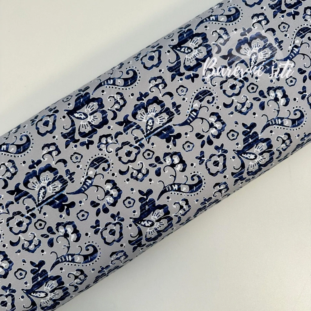 Teplákovina, Jeans ornamenty na šedé (E)