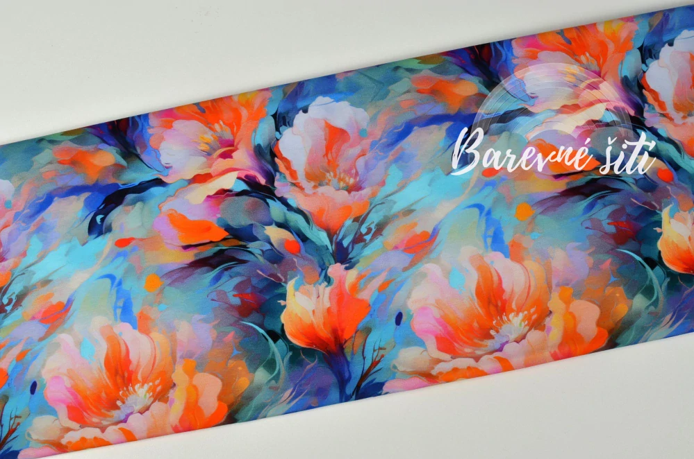 Úplet, Tanec květů, tyrkysovokorálová (E) 0,75m/ks