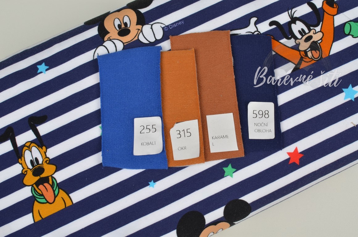 Úplet Mickeyho klubík modré pruhy (E) 0,6m/ks