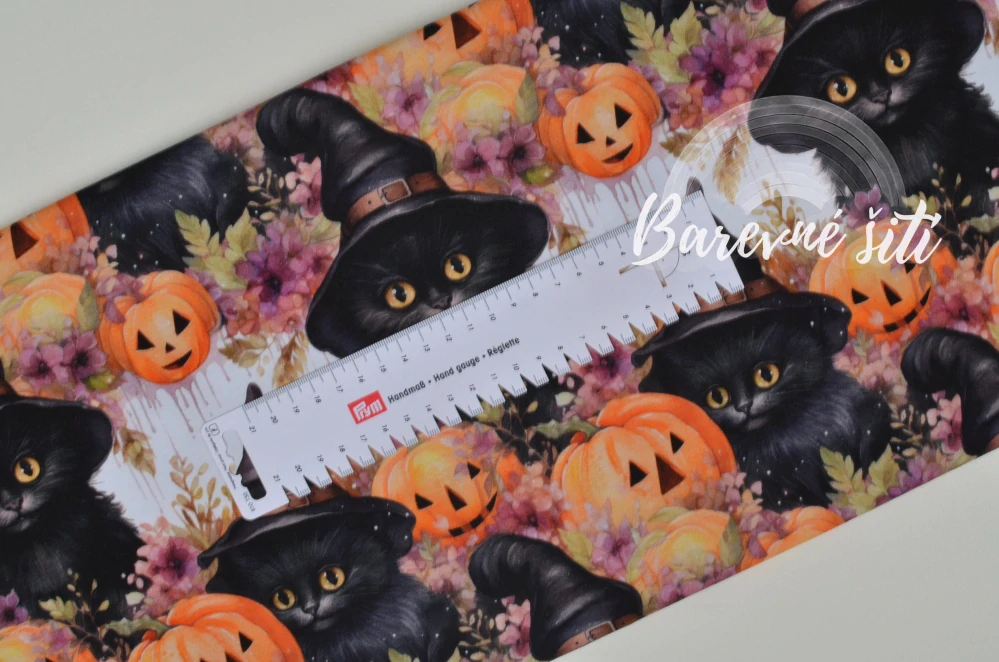 Teplákovina, Halloweenské černé kočky, dýně (E)
