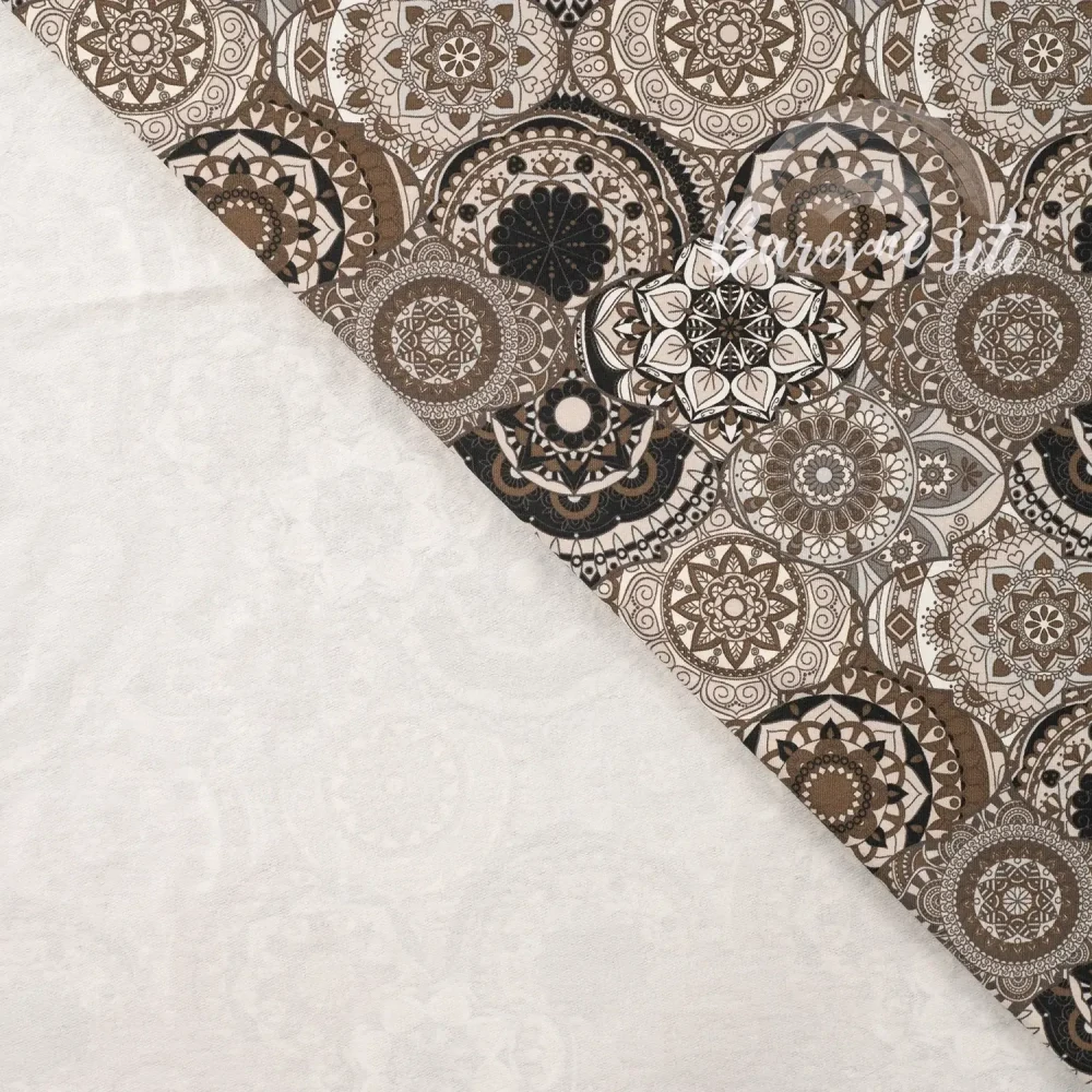 Teplákovina Mandala Orient Hnědošedá (E)