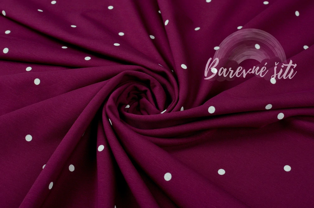 Úplet, Purpurová bílé puntíky (E) 0,95m/ks