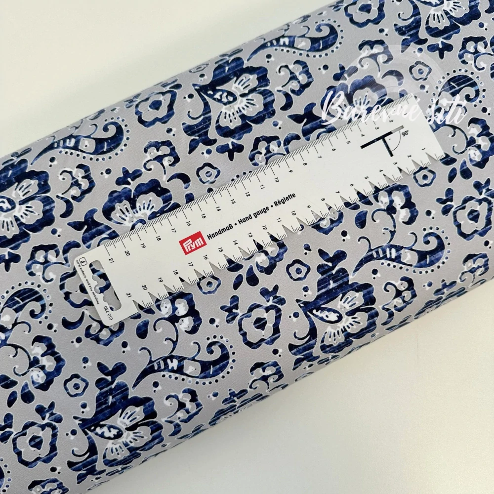 Teplákovina, Jeans ornamenty na šedé (E)